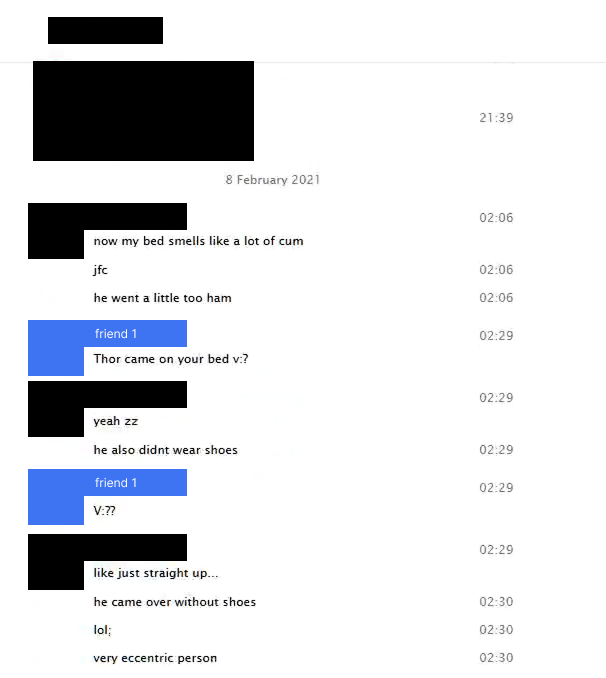 Conversation with a friend after the incident